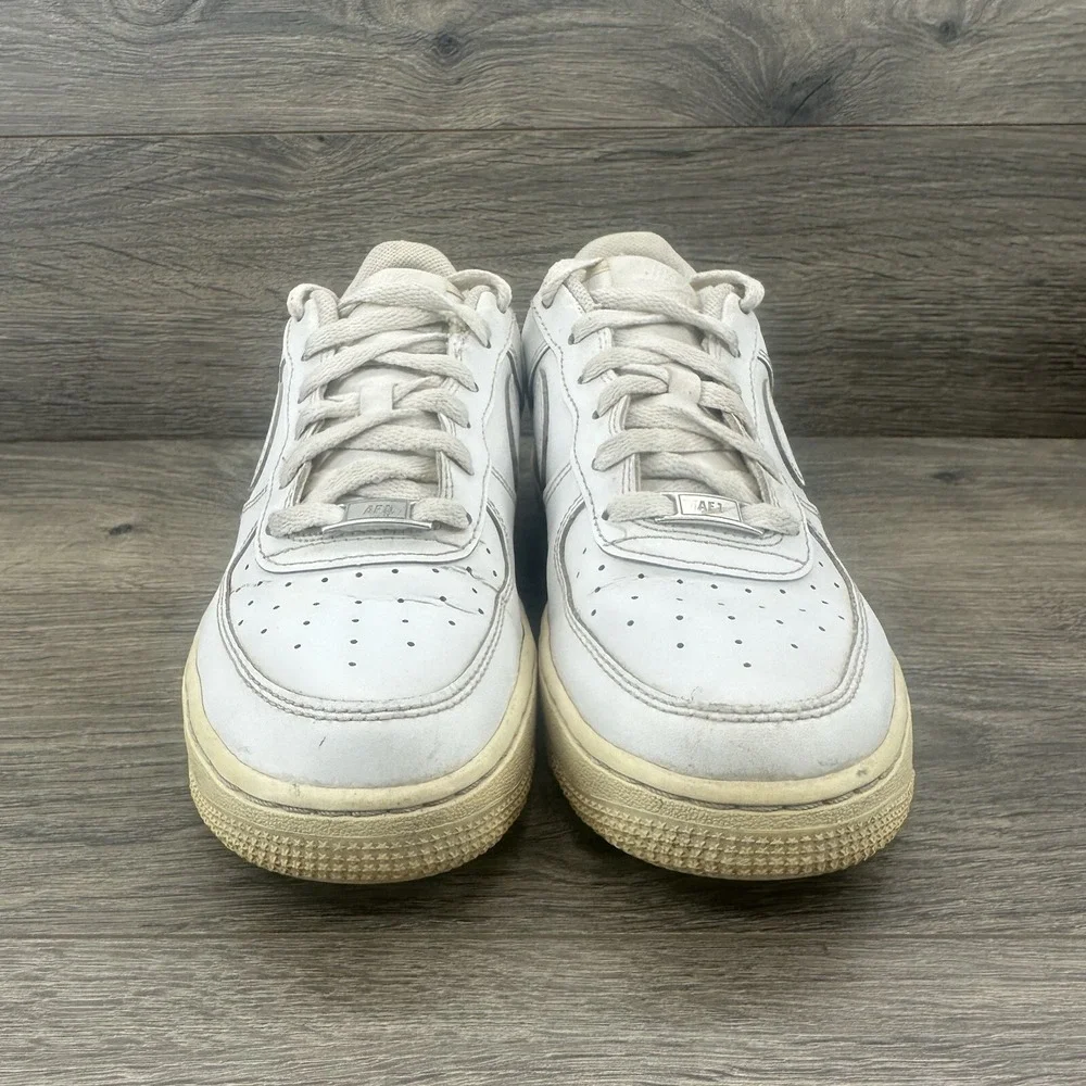 Nike Air Force 1 Youth Shoes‎ Size 6.5Y Triple White Lace Up Low Top 314192